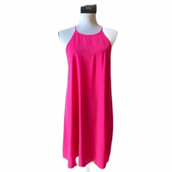 Everly High Neck Trapeze Pink Dress Size L - Picture 2 of 13